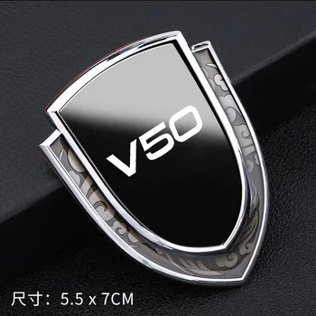 1 ШТ. Наклейка на боковое крыло автомобиля, наклейка на окна для Volvo V50, металлическая наклейка, эмблема, хромированные автомобильные аксессуары