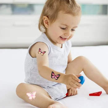 10 Листов водонепроницаемых наклеек для детей с временными татуировками в виде бабочки, бумага для лица девочки, ребенок 1