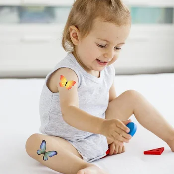 10 Листов водонепроницаемых наклеек для детей с временными татуировками в виде бабочки, бумага для лица девочки, ребенок 4