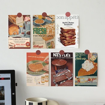 10 плакатов с изображением древней еды, наклеенных на стену спальни, украшения общежития, реквизит для съемок, материал, фоновые открытки