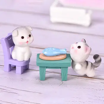 10 шт. Милая мини-кошка, аквариум, модель стула, фигурка, украшение для Сказочного сада