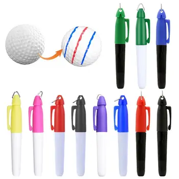 10шт Профессиональный Красочный маркер для гольфа с крючком для подвешивания вкладыша для мяча для гольфа, Рисующий Отметки выравнивания, Уличный Трафарет, Спортивный инструмент
