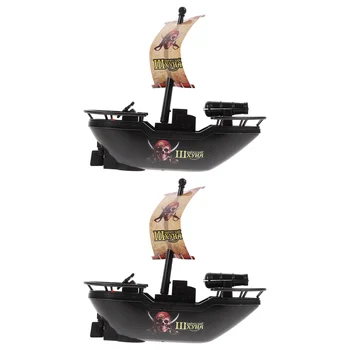 2 Шт Игрушки для купания Младенцев Электрический Пиратский корабль Забавный Летний Бассейн Лодка Детская Пластиковая