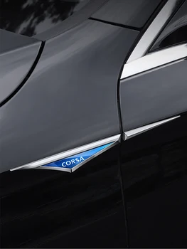 2 шт./компл. Наклейка на крыло автомобиля из нержавеющей стали, эмблема, украшающая экстерьер для автомобильных аксессуаров OPEL CORSA 0