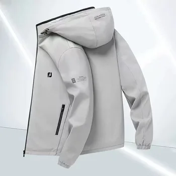 2023 Мужская ветрозащитная куртка для гольфа с капюшоном, ветрозащитная повседневная куртка, мужская одежда, ветрозащитная осенне-зимняя куртка, мужская