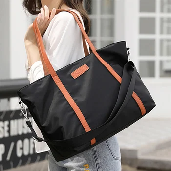 2023 Новая женская сумка Shopper, простые модные сумки на молнии, Нейлоновые водонепроницаемые сумки через плечо большой емкости для женщин