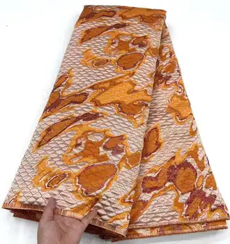 2023 Новейший Высококачественный Африканский Нигерийский Тюль Кружевная ткань Органза Вышивка Гипюр Вечернее платье Парча Жаккард Французский 5 ярдов
