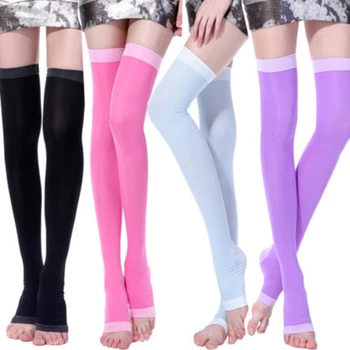 2023 Новых женских компрессионных носков, сжигающих жир, Чулки с открытым носком, изысканные женские носки для похудения стройных ног