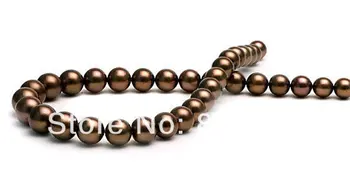 8-9 мм высшего качества AAAA + ожерелье из шоколадного жемчуга