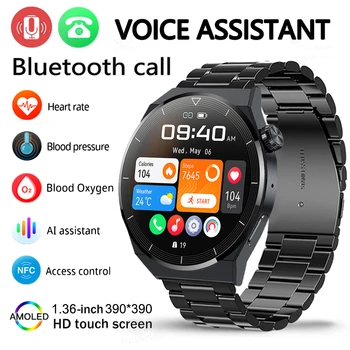 AMOLED Смарт-Часы С NFC Пользовательским Циферблатом GT3 Pro Часы Для Мужчин Частота Сердечных Сокращений Bluetooth Вызов Водонепроницаемые Умные Часы Для Здоровья Huawei xiaomi