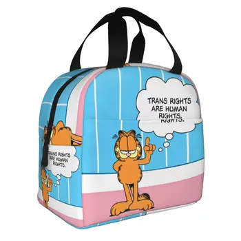 Bolsa de almuerzo con estampado de gato Kawaii para mujer, fiambrera térmica con aislamiento térmico para niños, bolsas de comid