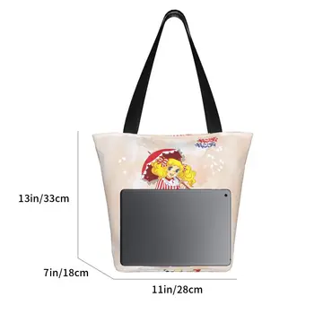 Candy Candy Terry Happy Snow, сумки для покупок, сумки для покупок, японские аниме, холщовые сумки для покупок, сумки через плечо, сумки большой емкости 3