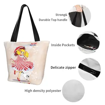 Candy Candy Terry Happy Snow, сумки для покупок, сумки для покупок, японские аниме, холщовые сумки для покупок, сумки через плечо, сумки большой емкости 4