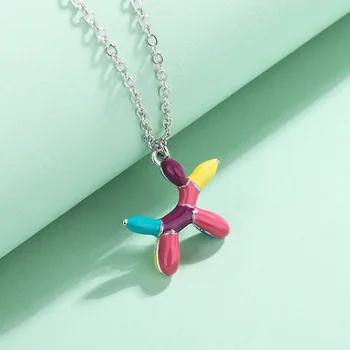 FoYuan Серебристого цвета С заплатками из эмали, красочное ожерелье, подвеска с глазурью, простые и милые индивидуальные украшения 3