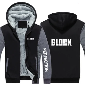 Glock Perfection Shooting, новая мужская осенне-зимняя флисовая футболка с принтом на молнии, утепленная толстовка Hppdie, куртка, пальто
