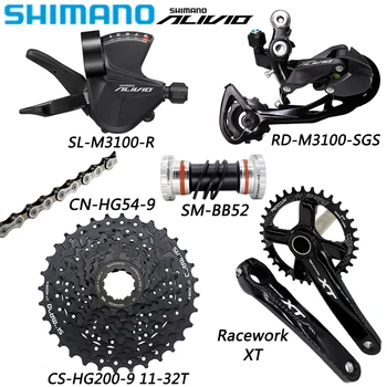 SHIMANO ALTUS M3100 9-Ступенчатый Групповой Переключатель для MTB Велосипеда HG200 32T/34T/36T Кассета HG54-9 Цепь XT Коленчатый Вал Запчасти для велосипеда
