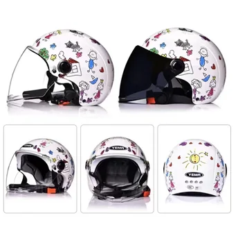 Yema Детский Летний прохладный мотоциклетный полушлем, защитный Capacete Для маленьких детей, Электрический мотоцикл Для езды на велосипеде, Аварийный головной убор 5