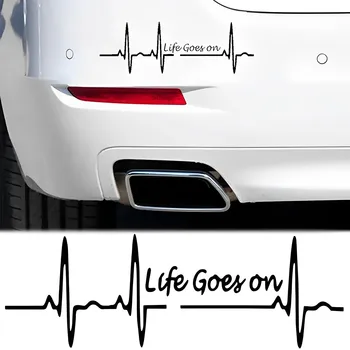 Автомобильные наклейки Life Goes on Персонализируют автомобильную наклейку, симпатичную креативную электрокардиограмму, собачью кошачью лапу для укладки, внешнюю наклейку