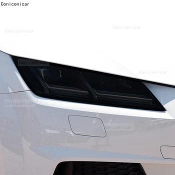 Автомобильные фары Защитная пленка Крышка передней фары Дымчато-черная пленка TPU Аксессуары Наклейка для Audi TT 2015-2021 2020 2019 2