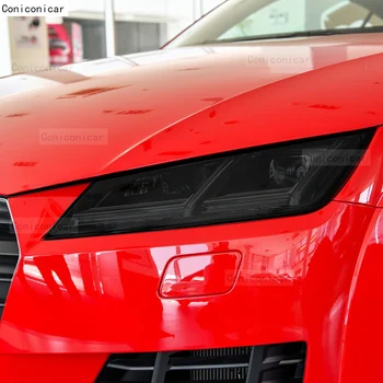 Автомобильные фары Защитная пленка Крышка передней фары Дымчато-черная пленка TPU Аксессуары Наклейка для Audi TT 2015-2021 2020 2019 5