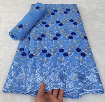Африканские Кружевные Ткани 2023 Высококачественная 100% Хлопчатобумажная Вышивальная Ткань Lafaya Swiss Voile Lace Из Швейцарии Для Пошива Платья