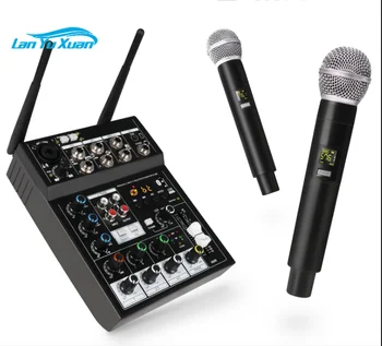 Беспроводной микрофон с аудиомикшером G-MARK Studio 4 Bluetooth DJ-консоль для караоке, телевизор, компьютер, вечеринка в прямом эфире.