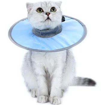 Водонепроницаемый ошейник для восстановления кошек, Регулируемый ошейник с конусом для домашних животных, Защитные конусы для шеи кошек, предотвращающие зализывание ран