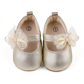 Детская обувь Для Новорожденных Девочек, Обувь Принцессы из Искусственной Кожи в стиле Ретро С Кружевным Бантом, Мягкая Нескользящая Обувь Для Первых Прогулок 0-18 М