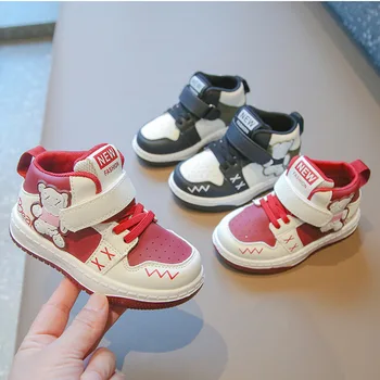 Детская повседневная обувь, кроссовки для маленьких мальчиков, нескользящая весенне-осенняя обувь для девочек, уличные кроссовки для девочек 21-32