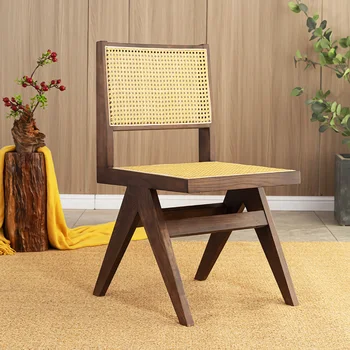 Дизайнерские Деревянные стулья для гостиной, портативное современное кресло для столовой середины века, Ротанговые шезлонги для взрослых, мебель DC026