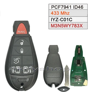 Для Chrysler Кнопка 5 + 1 С чипом PCF7941 ID46 433 МГц FCC ID: IYZ-C01C M3N5WY783X Дистанционный Ключ С лезвием CY24