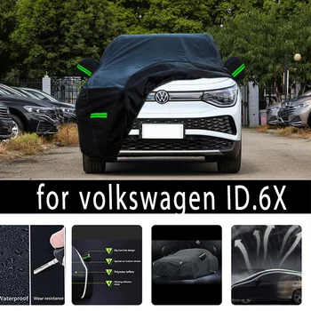 Для Volkswagen ID. 6X Наружная защита, полные автомобильные чехлы, снежный покров, Солнцезащитный козырек, Водонепроницаемые Пылезащитные внешние автомобильные аксессуары