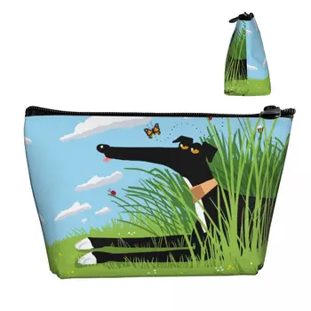 Дорожная сумка для туалетных принадлежностей Greyhound Whippet Dog с рисунком Кавайной борзой, Органайзер для косметики для женщин, коробка для хранения Dopp Kit Box 1