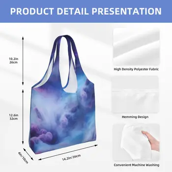 Женская сумка Blue Smoke многоразового использования для работы, путешествий, бизнеса, пляжа, шоппинга, школы 3