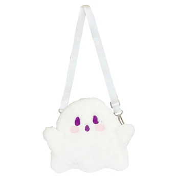 Женская сумка Ghost через плечо с регулируемым ремешком, маленькая сумка Ghost Tote на молнии, повседневная мягкая сумочка для забавной девушки.