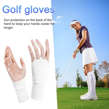 Женские перчатки с открытыми пальцами, прохладная дышащая солнцезащитная УФ-защита, перчатки для гольфа, эластичная резинка для ладоней из ледяного шелка, для тренировок на свежем воздухе