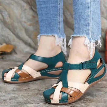 Женские сандалии Лето 2023, римские женские сандалии, модная обувь на платформе, женская уличная женская пляжная обувь, большие размеры