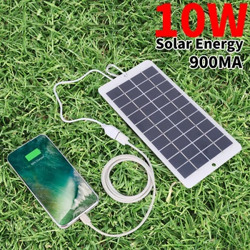 Зарядное Устройство Солнечной Панели USB 5V 10W Портативный Выход Солнечной Панели На Открытом Воздухе Кемпинг Пеший Туризм Солнечная Система Для Зарядных Устройств Мобильных Телефонов
