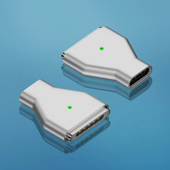 Индикатор магнитного адаптера USB C, адаптер быстрой зарядки PD, конвертер Type-C для Magsafe для MacBook Air / Pro 2021-2023
