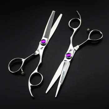 качество Япония 440c импортные 6 дюймовые профессиональные парикмахерские ножницы из нержавеющей стали набор парикмахерских ножниц для стрижки 2