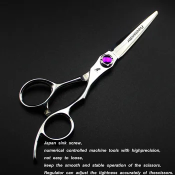 качество Япония 440c импортные 6 дюймовые профессиональные парикмахерские ножницы из нержавеющей стали набор парикмахерских ножниц для стрижки 4