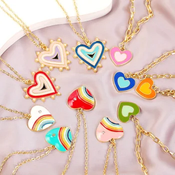 Корейская мода Ожерелье с подвеской в виде сердца, с которого капает Масло Женственный Темперамент Ожерелье с цепочкой на ключицу Подарок для вечеринки по случаю Дня рождения