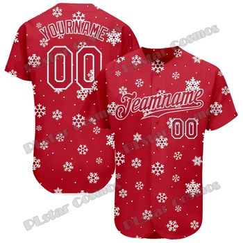 Красный Красно-белый С Рождеством Христовым, Модный мужской бейсбольный свитер с 3D-принтом, повседневная бейсбольная рубашка в стиле хип-хоп BQW15