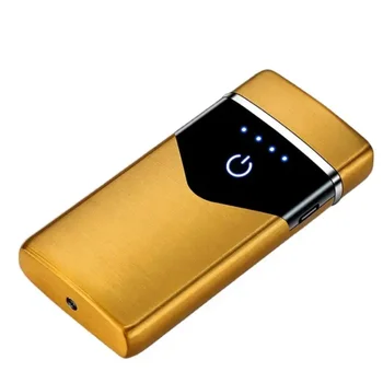 Креативная двухдуговая зажигалка, USB-зажигалка для зарядки, Ветрозащитная электронная зажигалка для сигарет, считывающая отпечатки пальцев, электрическая зажигалка