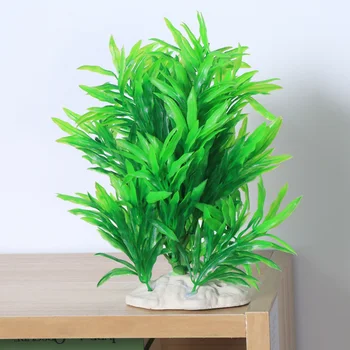 Ландшафтный зеленый декор из листьев Пластиковые растения Искусственные водные растения аквариум Racine 4