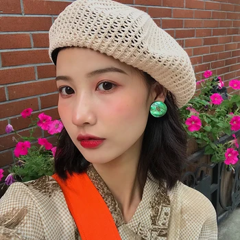 Летние женские шапки-береты, вязаный дышащий берет, Корейская кепка художника, женская солнцезащитная кепка для путешествий и отпуска, новая Корейская