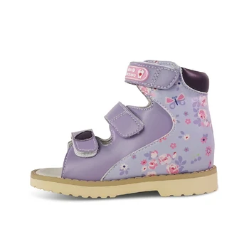 Летние сандалии принцессы для девочек, детская ортопедическая обувь для детей, кожаная обувь с милым рисунком для малышей от 2 до 8 лет