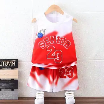 Летняя баскетбольная одежда, спортивный комплект 2023, Новый летний жилет для мальчиков, быстросохнущая одежда 1