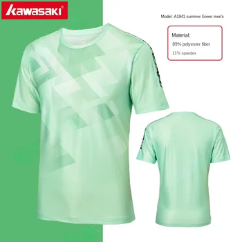 Летняя теннисная футболка Kawasaki для игры в бадминтон, футболка с коротким рукавом, одежда, быстросохнущая спортивная майка, топ 2023TG, мужские женские поло