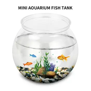 Мини-аквариум для выращивания гладкой и компактной рыбы Маленький Круглый аквариум для золотых рыбок Канцелярские принадлежности